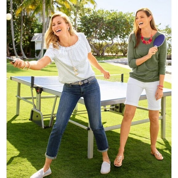 Talbots Linen Bateau- Neck Sweater 100% Linen Blue 3/4 Sleeve Size S - Picture 4 of 6